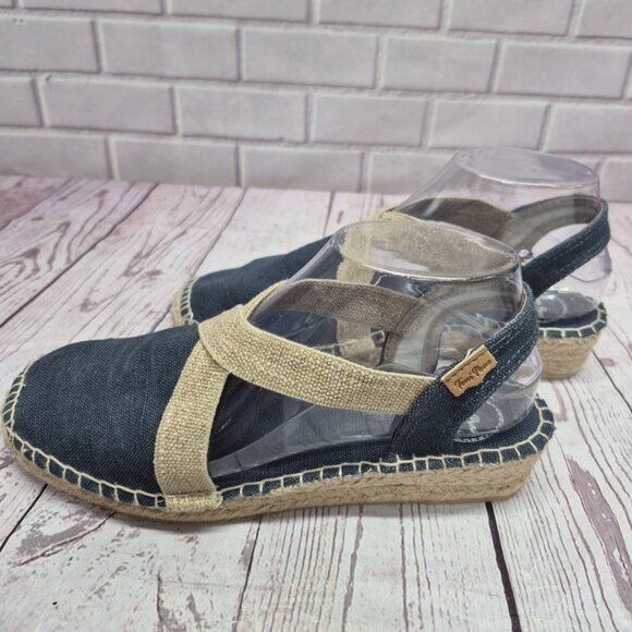 Toni Pons Flat Espadrilles Cotton Fabric Verdi V Size 39 - Picture 4 of 10